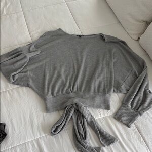 Express Light Gray Knit Top